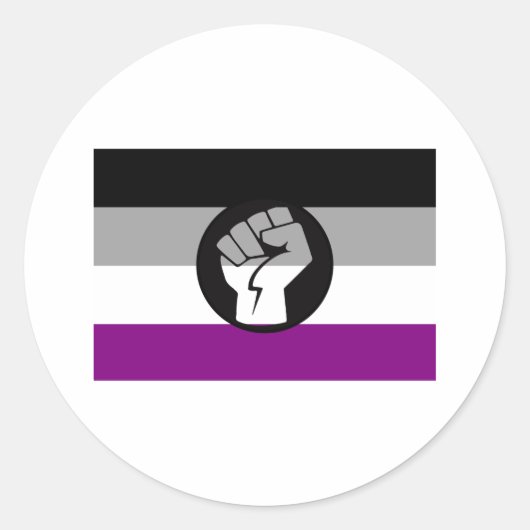 Flag für asexuelle Proteste Runder Aufkleber (Vorderseite)
