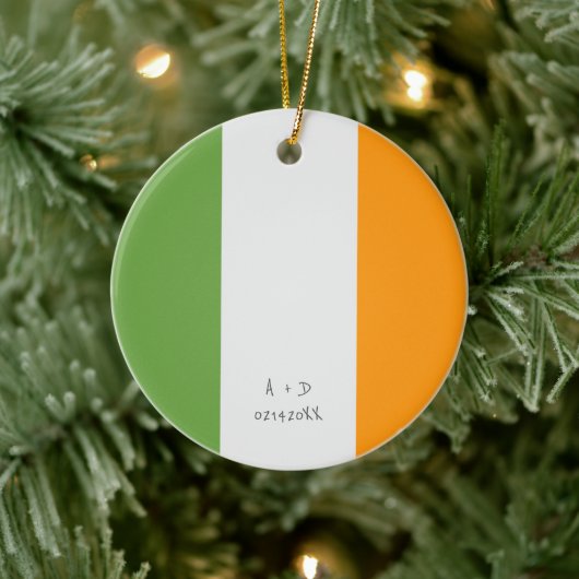 Flag für benutzerdefinierte Meldung Irland Keramik Ornament (Baum)