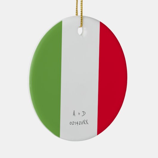 Flag für benutzerdefinierte Meldung Italien Keramik Ornament (Rechts)