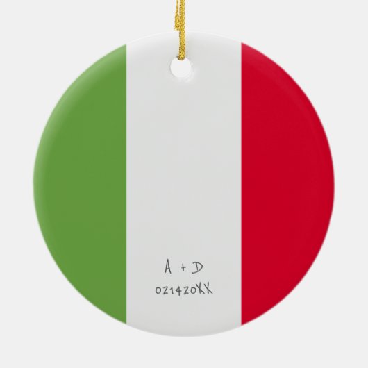 Flag für benutzerdefinierte Meldung Italien Keramik Ornament (Hinten)