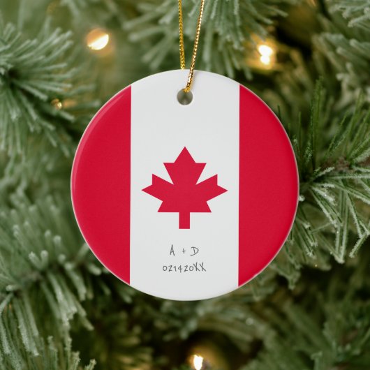 Flag für benutzerdefinierte Meldung Kanada Keramik Ornament (Baum)