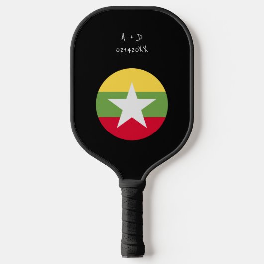 Flag für benutzerdefinierte Meldung Myanmar Pickleball Schläger (Vorderseite)