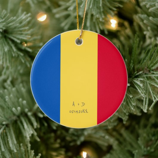 Flag für benutzerdefinierte Meldung Rumänien Keramik Ornament (Baum)