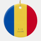 Flag für benutzerdefinierte Meldung Rumänien Keramik Ornament (Hinten)