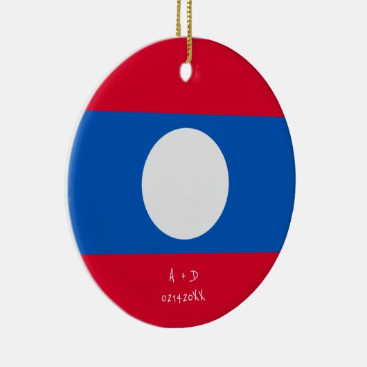 Flag für benutzerdefinierte MeldungsLaos Keramik Ornament (Rechts)