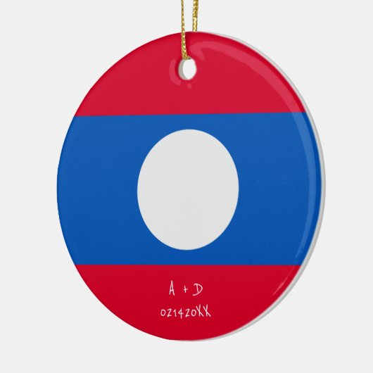 Flag für benutzerdefinierte MeldungsLaos Keramik Ornament (Links)