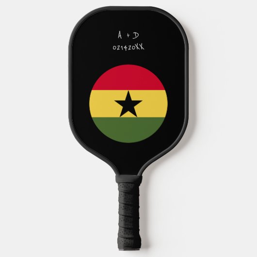 Flag für benutzerdefinierte Message Ghana Pickleball Schläger (Vorderseite)
