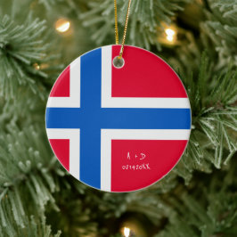 Flag für benutzerdefinierte Message Norwegen Keramik Ornament