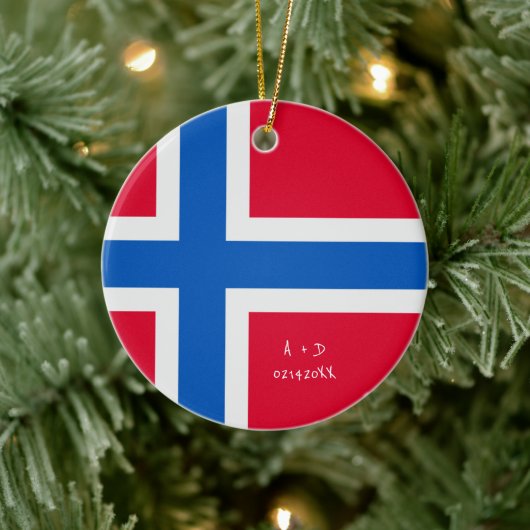 Flag für benutzerdefinierte Message Norwegen Keramik Ornament (Baum)