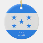 Flag für benutzerdefinierte Nachrichten Keramik Ornament (Hinten)