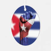 Flag für benutzerdefinierten Text Cuba Flag Ornament Aus Metall (Vorderseite links)