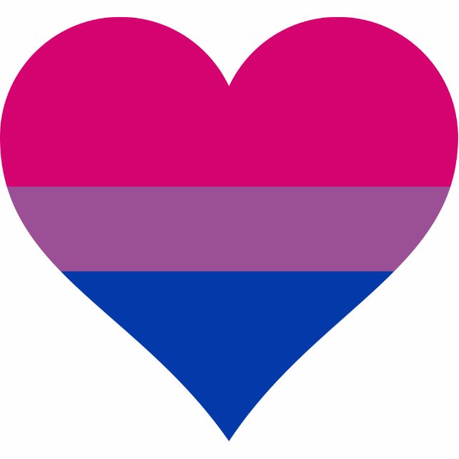 Flag für Bisexual-Herz-LGBTQ Freistehende Fotoskulptur (Vorne)