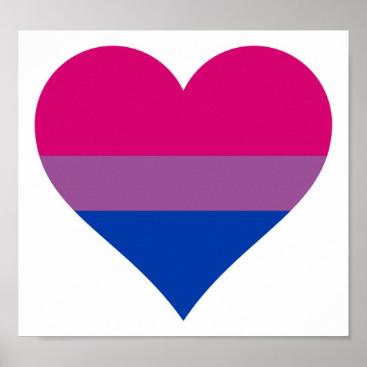 Flag für Bisexual-Herz-LGBTQ Poster (Vorne)