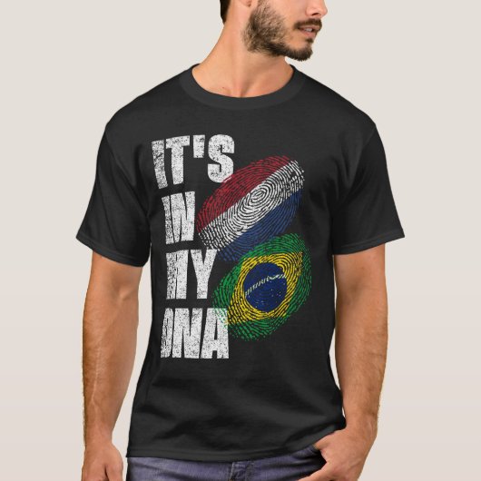 Flag für brasilianisches und niederländisches DNA- T-Shirt (Vorderseite)