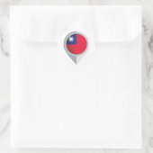 Flag für das Button Taiwan Runder Aufkleber (Tasche)