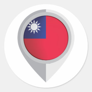 Flag für das Button Taiwan Runder Aufkleber