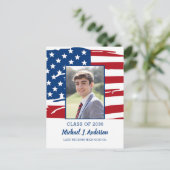 Flag für das Foto des militärischen Abschlusses -  Einladungspostkarte (Stehend Vorderseite)