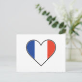 Flag für das französische Herz Postkarte (Stehend Vorderseite)