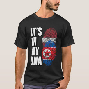 Flag für das nordkoreanische und lettische DNA-Mix T-Shirt