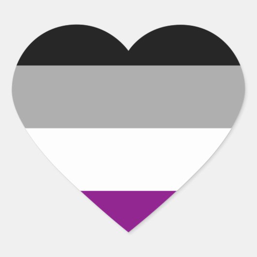 Flag für den asexuellen Stolz Herz-Aufkleber (Vorderseite)