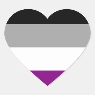 Flag für den asexuellen Stolz Herz-Aufkleber