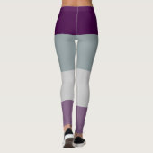 Flag für den asexuellen Stolz Lila, grau gestreift Leggings (Rückseite)
