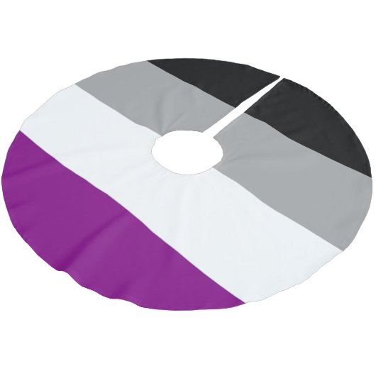 Flag für den asexuellen Stolz Polyester Weihnachtsbaumdecke (Schrägansicht)