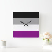 Flag für den asexuellen Stolz Quadratische Wanduhr (Zuhause)