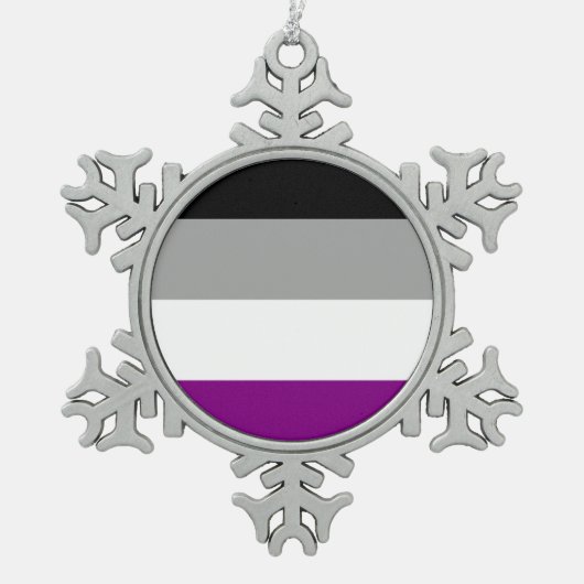 Flag für den asexuellen Stolz Schneeflocken Zinn-Ornament (Vorderseite)