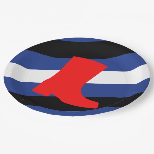Flag für den Boot-Pride Pappteller (Schrägansicht)
