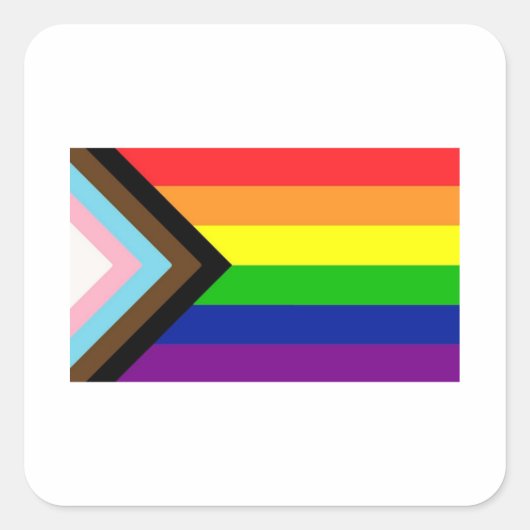 Flag für den Fortschritt Quadratischer Aufkleber (Vorderseite)