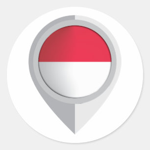 Flag für den Standort des indonesischen Buttons Runder Aufkleber