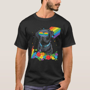 Flag für den stolzen LGBT Gay Black Labrador Hund T-Shirt