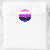 Flag für den Strichcode von Fallen (Text) Runder Aufkleber (Tasche)