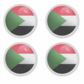 Flag für den Sudan Glossy Circle Aufkleber (Vorderseite)