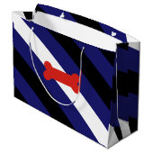 Flag für den Welpenspielstand Große Geschenktüte (Rückseite Schrägansicht)