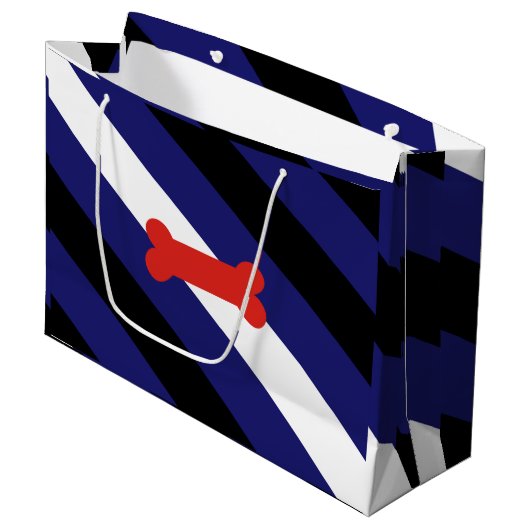 Flag für den Welpenspielstand Große Geschenktüte (Vorderseite Schrägansicht)