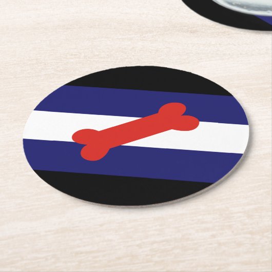 Flag für den Welpenspielstand Runder Pappuntersetzer (Angewinkelt)