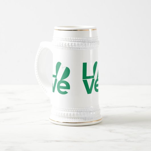 Flag für die grüne LIEBE Nigerias Bierglas (Vorderseite Links)