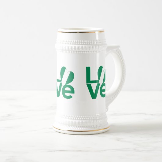 Flag für die grüne LIEBE Nigerias Bierglas (VorderseiteRechts)