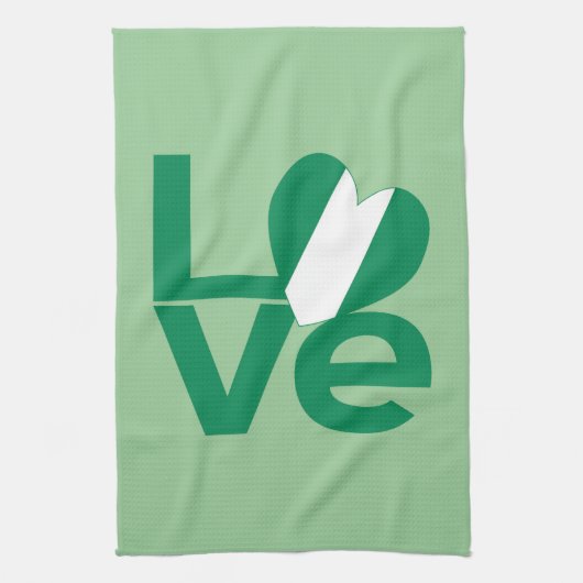 Flag für die grüne LIEBE Nigerias Küchentuch (Vertikal)