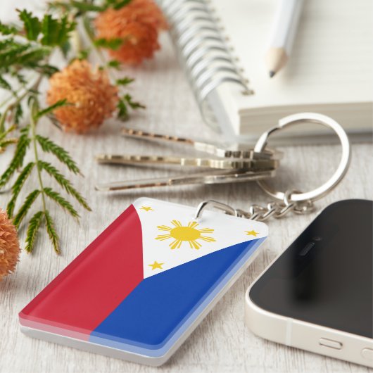 Flag für die Philippinen personalisieren Schlüsselanhänger (Vorderseite rechts)