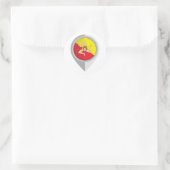 Flag für die Position von Sizilien im Button Runder Aufkleber (Tasche)