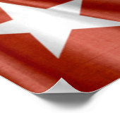 Flag für die weiße Star-Linie Poster (Ecke)