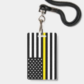 Flag für dünne gelbe Linie Ausweis (Vorderseite mit Lanyard)