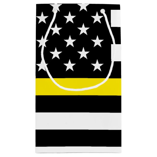 Flag für dünne gelbe Linie Kleine Geschenktüte (Rückseite)