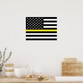 Flag für dünne gelbe Linie Poster (Küche)
