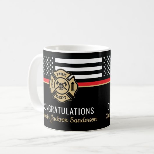 Flag für Feuerwehrruhestandsabteilung Kaffeetasse (Vorderseite Links)