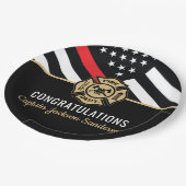 Flag für Feuerwehrruhestandsabteilung Pappteller (Schrägansicht)