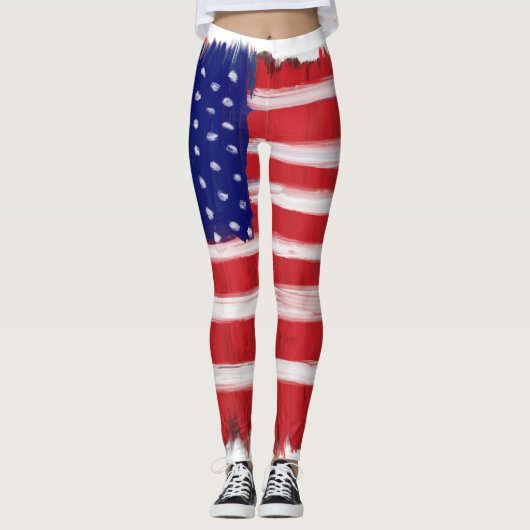 Flag für Folk Art Leggings (Vorderseite)